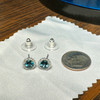 Montana Sapphire & Diamond Halo Earrings 14K White Gold
