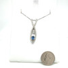 Montana Yogo Sapphire & Diamond Pendant Necklace 18K White Gold