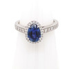 Montana Yogo Sapphire Modified Pear 1.47ct Halo Ring 14K White Gold