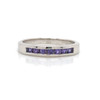 Montana Yogo Sapphire 7 Stone Purple Channel Set Band Sterling Silver Ring