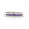 Montana Yogo Sapphire 7 Stone Purple Channel Set Band Sterling Silver Ring