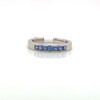 Montana Yogo Sapphire Princess Cut Channel Set 7 Stone Band Ring Sterling Silver