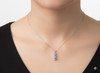 Montana Sapphire 3 stone drop pendant blue sterling silver