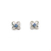 Montana Yogo Sapphire Retro Atomic Earrings 14K White Gold