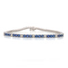 Montana Yogo Sapphire & Diamond Tennis Line Bracelet 14K White Gold 6 3/4cts