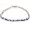 Montana Yogo Sapphire & Diamond Tennis Line Bracelet 14K White Gold 6 3/4cts