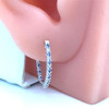 Montana Yogo Sapphire & Diamond Oval Inside Out Hoop Earrings 14K White Gold