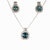 Montana Sapphire Cushion Cut & Diamond Baguette Pendant 10K White Gold