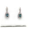 Montana Sapphire Oval & Diamond Earrings 10K White Gold