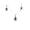Montana Sapphire Oval & Diamond Earrings 10K White Gold