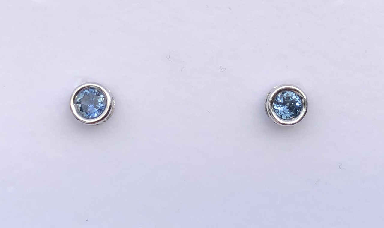 Montana Sapphire Bezel Set Earrings