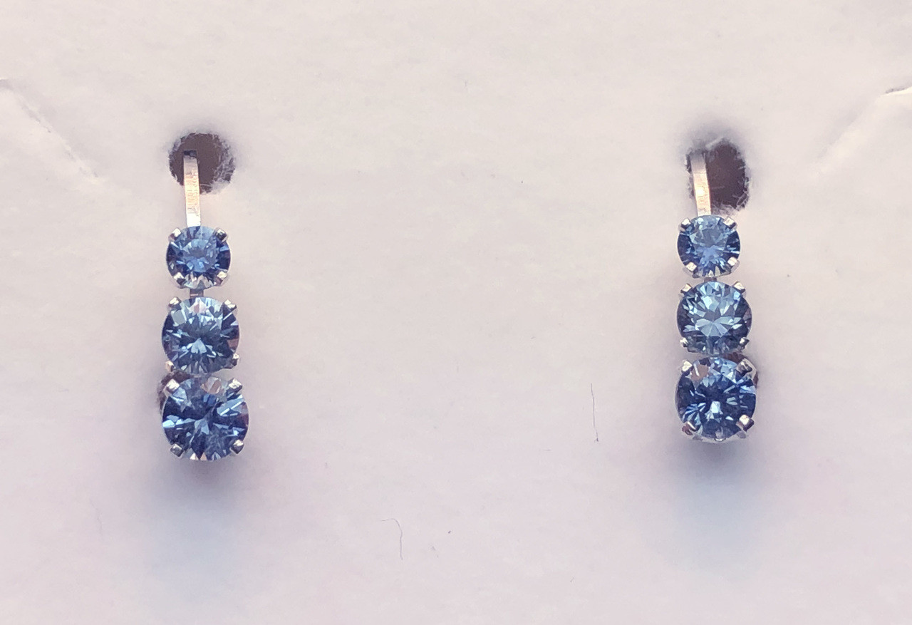 Montana Sapphire Stone Leverback Earrings ct total Sterling