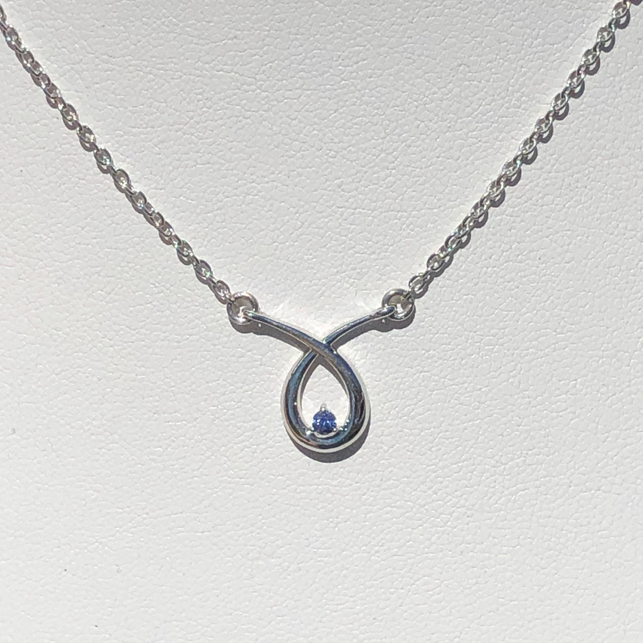Montana Yogo Sapphire Tri Swirl Necklace Sterling Silver