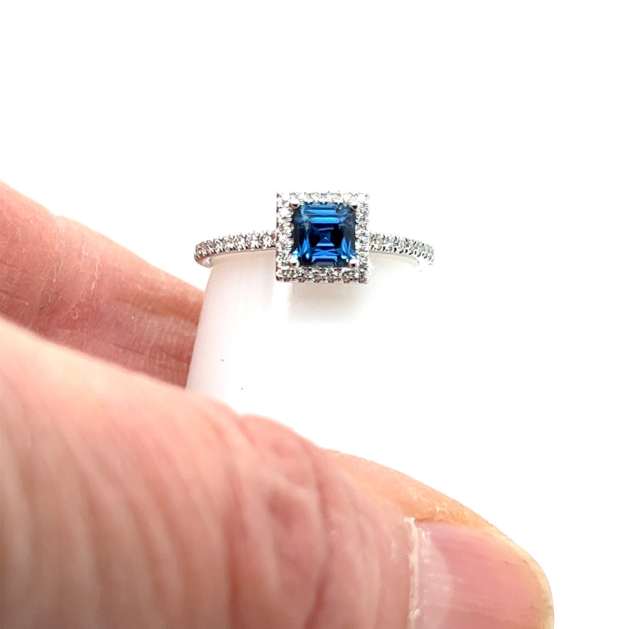 Platinum Blue Sapphire Diamond Princess Cut Wedding Ring JL PT 1012 –  Jewelove.US