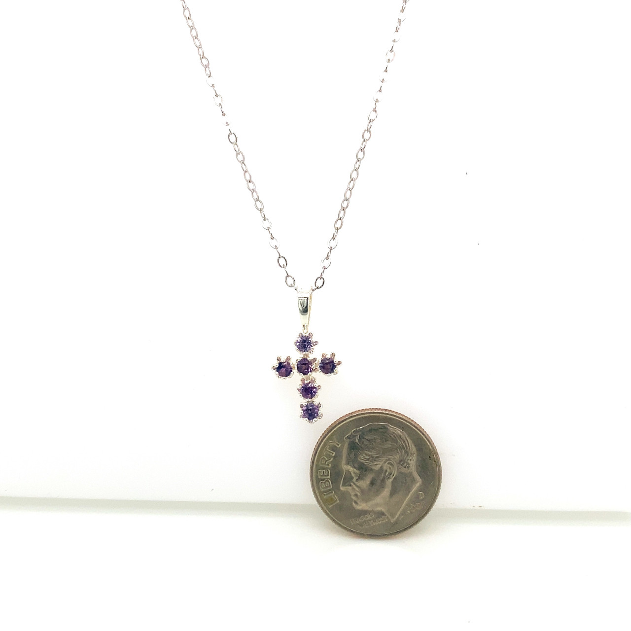 Montana Sapphire Pink, Purple or Orange Padparadscha 6 Stone Cross