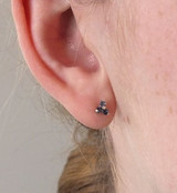 Montana Yogo sapphire tri earrings 2.25mm