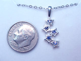 Montana Yogo Sapphire 5 Star Sterling Silver Pendant 