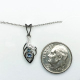 Montana Sapphire 2 Stone Leaf Pendant in Sterling Silver