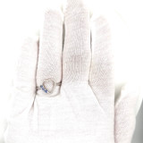 #149 - Montana Yogo Sapphire 3 Stone Heart Sterling Silver Ring