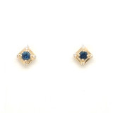 Montana Sapphire & Diamond 14K Gold Earrings