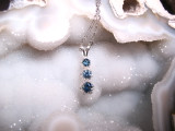 Montana Sapphire 3 stone drop pendant blue