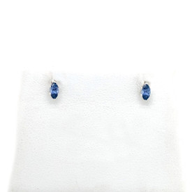 Montana Yogo Sapphire Marquise 4x2mm Earrings Sterling Silver 