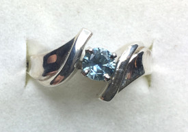 5mm Montana Sapphire H Ring Sterling Silver