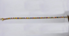 15 ct Multi Color Oval Sapphire Bracelet