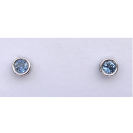 Montana Sapphire Bezel Set Earrings in Sterling Silver 