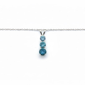Montana Sapphire 3 Stone Pendant Necklace