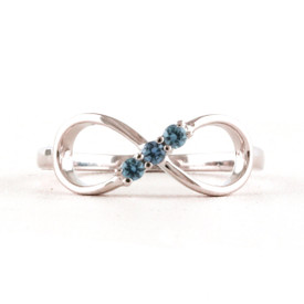 Montana Sapphire 2mm Infinity Sterling Silver Ring