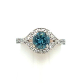 Montana Sapphire Round 1.5 ct Ring Platinum