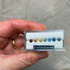 Montana Sapphire & One Montana Garnet Chakra Rainbow Suite Loose Stones
