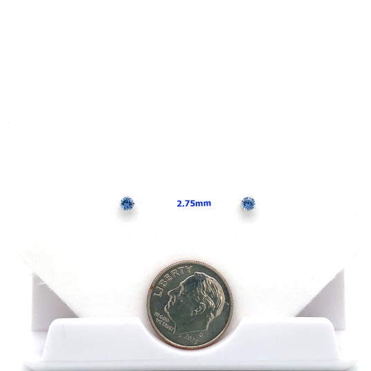 Montana Yogo sapphire round stud earrings 4 prong 2.75mm Montana Yogo sapphire round stud earrings 4 prong 2.75mm