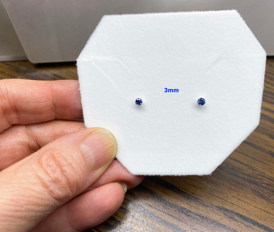 Montana Yogo sapphire round stud earrings 4 prong 3mm Montana Yogo sapphire round stud earrings 4 prong 3mm