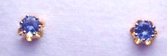 Montana Yogo sapphire round stud earrings 6 prong buttercup Montana Yogo sapphire round stud earrings 6 prong buttercup