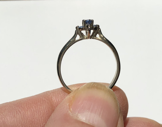 Montana Yogo Sapphire Marquise Accent Ring  Montana Yogo Sapphire Marquise Accent Ring