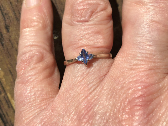 Montana Yogo Sapphire Marquise Accent Ring  Montana Yogo Sapphire Marquise Accent Ring