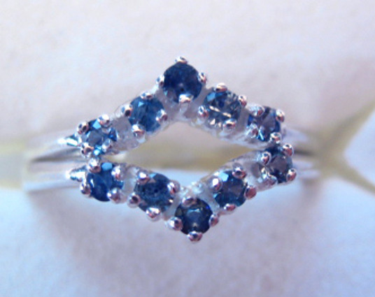 Montana Yogo Sapphire Ring Guard Wrap - Two 5 stone V Rings Montana Yogo Sapphire Ring Guard Wrap - Two 5 stone V Rings
