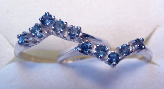 Montana Yogo Sapphire Ring Guard Wrap - Two 5 stone V Rings Montana Yogo Sapphire Ring Guard Wrap - Two 5 stone V Rings