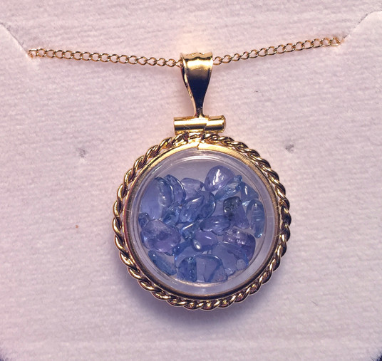 Montana Yogo Sapphire Locket Pendant Rope Edge Gold Filled Montana Yogo Sapphire Locket Pendant Rope Edge Gold Filled