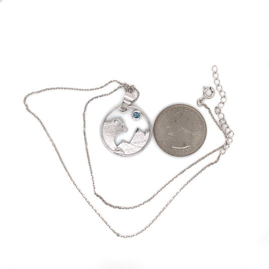 Montana Sapphire Bear Mountain Necklace Pendant 925 Sterling Silver  Montana Sapphire Bear Mountain Necklace Pendant 925 Sterling Silver
