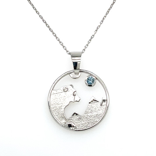Montana Sapphire Bear Mountain Necklace Pendant 925 Sterling Silver  Montana Sapphire Bear Mountain Necklace Pendant 925 Sterling Silver