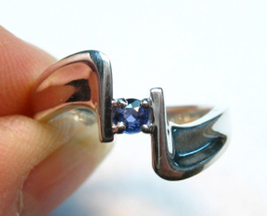 Montana Yogo Sapphire Modern Ring Sterling Silver Montana Yogo Sapphire Modern Ring Sterling Silver