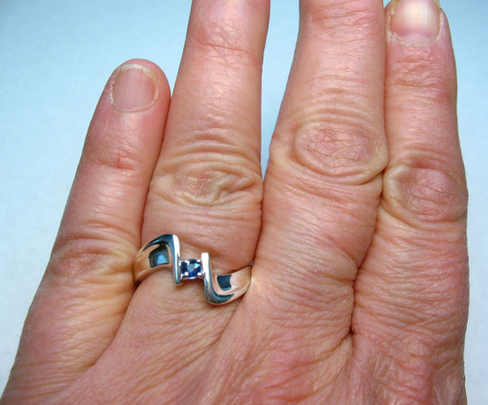 Montana Yogo Sapphire Modern Ring Sterling Silver Montana Yogo Sapphire Modern Ring Sterling Silver