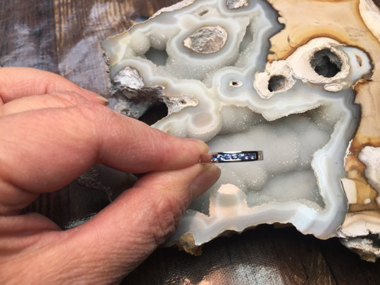 Montana Yogo Sapphire 7 Stone Channel Set Band Sterling Silver Ring  Montana Yogo Sapphire 7 Stone Channel Set Band Sterling Silver Ring