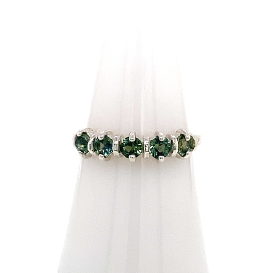 Montana Sapphire  5 Stone Decco Band Ring blue Montana Sapphire  5 Stone Decco Band Ring blue