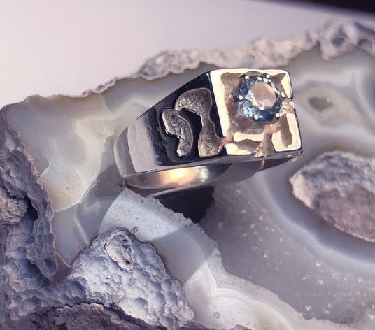 Montana Sapphire 6 Prong Men's Nugget Ring 5mm Montana Sapphire 6 Prong Men's Nugget Ring 5mm