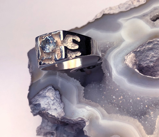 Montana Sapphire 6 Prong Men's Nugget Ring 5mm Montana Sapphire 6 Prong Men's Nugget Ring 5mm