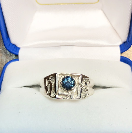 Montana Sapphire 6 Prong Men's Nugget Ring 5mm Montana Sapphire 6 Prong Men's Nugget Ring 5mm